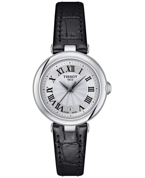 Women's Swiss Bellissima Black Leather Strap Watch 26mm