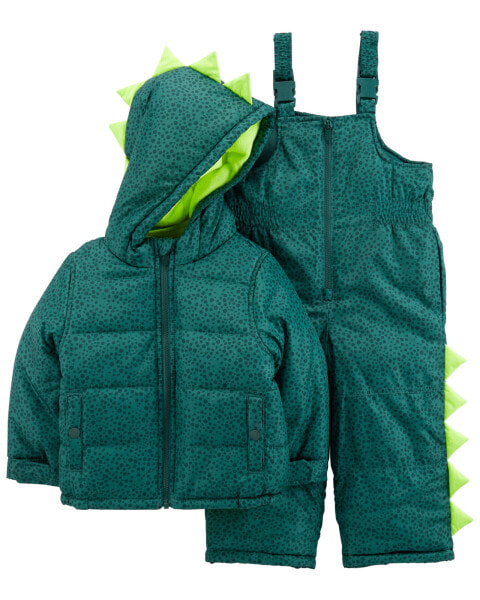 Toddler 2-Piece Dinosaur Snowsuit Set 2T