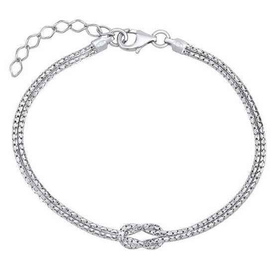 Silver double bracelet with TTTB66L4 knot
