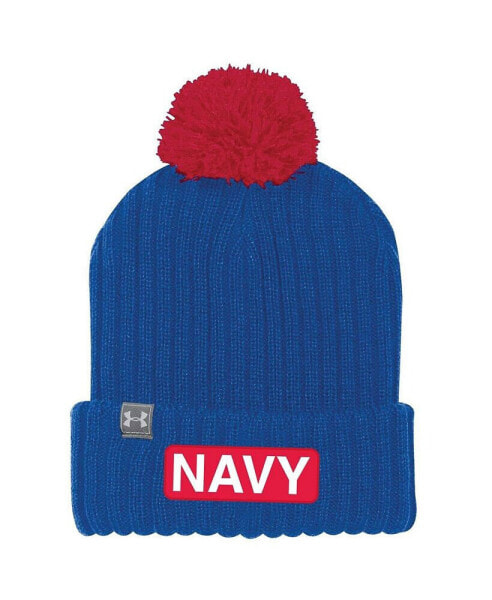 Men's Royal Navy Midshipmen 2022 Special Games NASA Cuffed Knit Hat with Pom