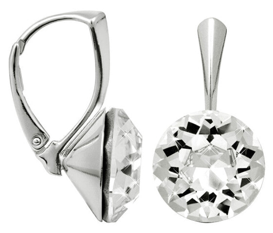 Glittering silver earrings Dentelle Crystal