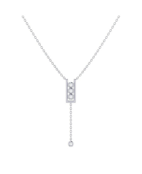 LuvMyJewelry traffic Light Design Bolo Adjustable Silver Diamond Lariat Necklace