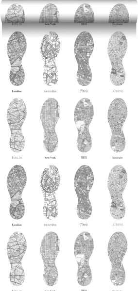 Tapete Stadtplan in Form von Laufschuhab
