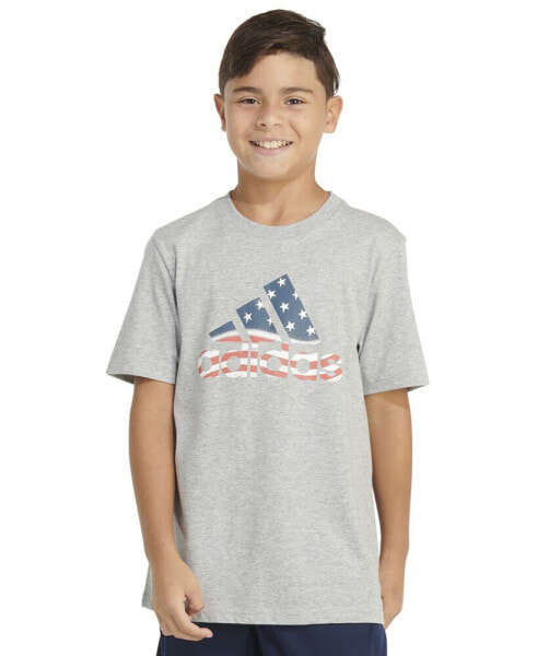 Футболка для малышей adidas Big Boys Short-Sleeve USA Heather Graphic.