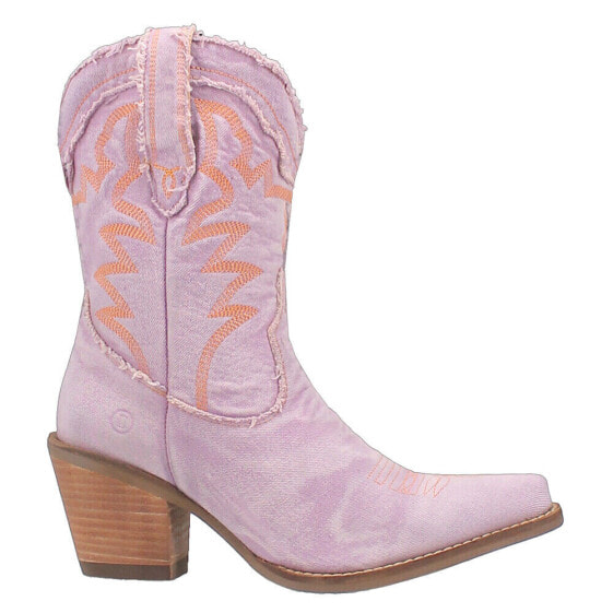 Dingo Y'all Need Dolly Embroidery Snip Toe Cowboy Womens Purple Casual Boots DI