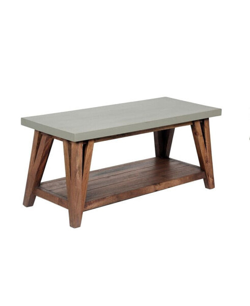 Журнальный столик Alaterre Furniture Brookside с верхом из цемента из дерева