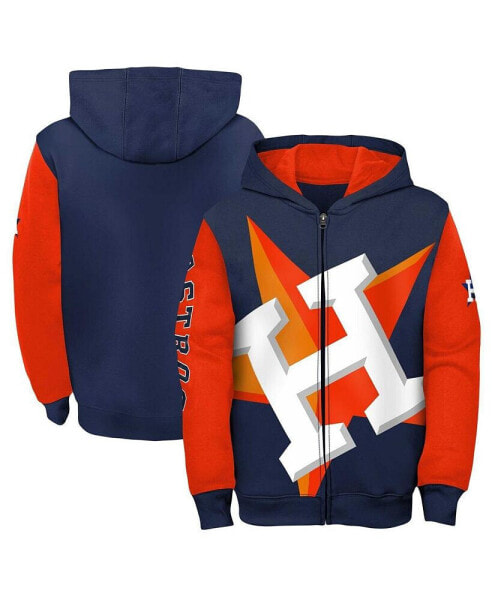 Big Boys Navy, Orange Houston Astros Postcard Full-Zip Hoodie Jacket