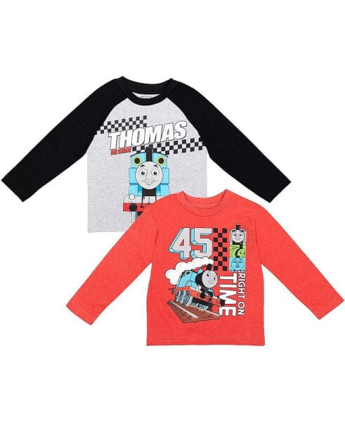 Tank Engine Boys 2 Pack Long Sleeve Graphic T-Shirt Raglan Toddler| Child