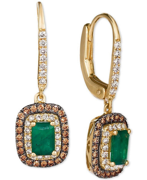 Costa Smeralda Emerald (3/4 ct. t.w.) & Diamond (5/8 ct. t.w.) Drop Earrings in 14k Gold