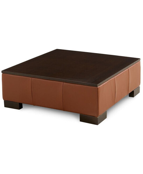 Darrium 36" Leather Ottoman, Created for Macy's