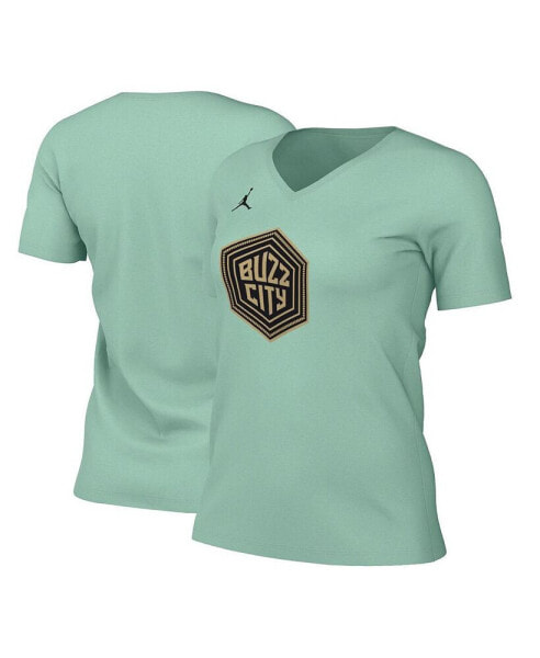Women's Mint Charlotte Hornets 2022/23 City Edition Essential V-Neck T-shirt