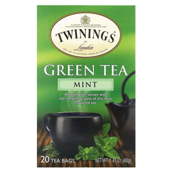 Чай зелёный, успокаивающий, без кофеина Twinings, 20 пакетиков, 40 г