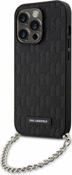 Karl Lagerfeld Etui Karl Lagerfeld KLHCP14LSACKLHPK Apple iPhone 14 Pro czarny/black hardcase Saffiano Monogram Chain