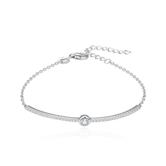 Elegant silver bracelet with zircons AGB628 / 21
