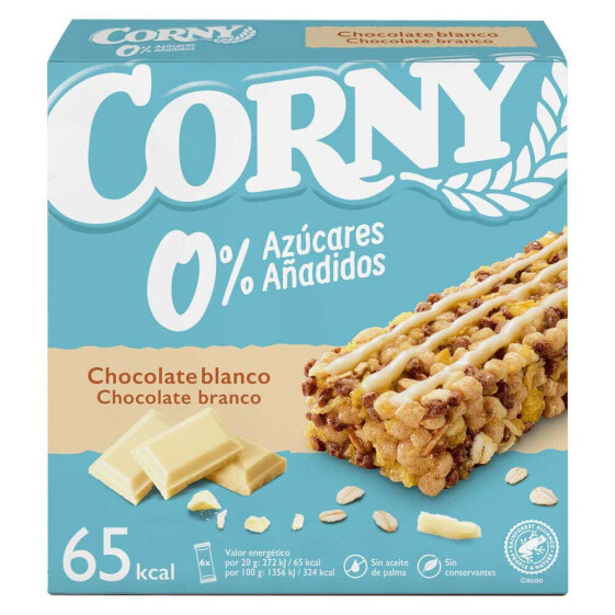 CORNY Cereal Bar With White Chocolate 0% Added Sugar 20g 6 Units