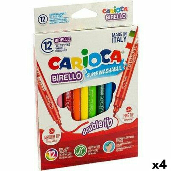 Набор маркеров Carioca Birello 12 Предметы Разноцветный Двойной (12 Предметы) (4 штук)