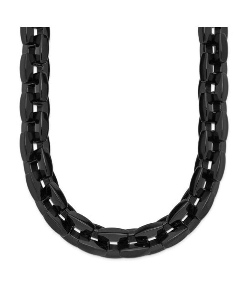 Polished Black IP-plated 20.5 inch Link Necklace