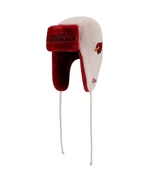 Men's White Arizona Cardinals Helmet Head Trapper Knit Hat