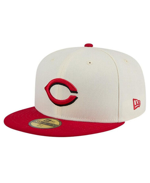 Men's White Cincinnati Reds Evergreen Chrome 59Fifty Fitted Hat