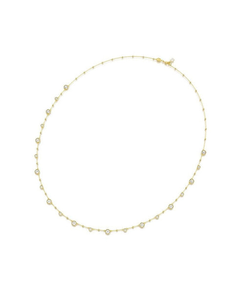 Swarovski round Cut, White, Gold-Tone Imber Strand age Necklace