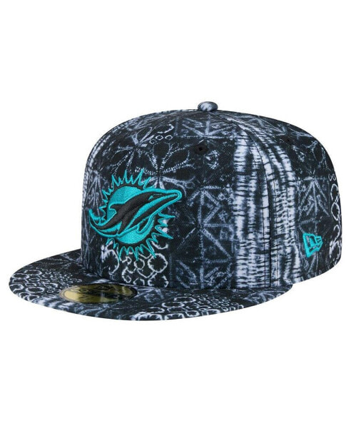 Men's Black Miami Dolphins Shibori 59Fifty Fitted Hat