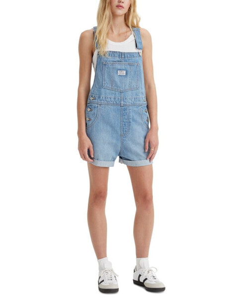 Women's Vintage-Style Cotton Denim Shortalls