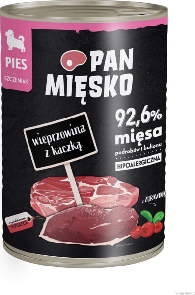 Pan Mięsko Karma mokra dla psa Wieprzowina z kaczką (szczeniak) 400g