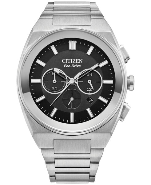 Eco-Drive Men's Chronograph Modern Axiom Stainless Steel Bracelet Watch 43mm