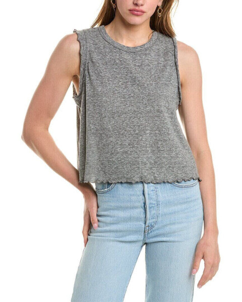 Socialite Ruffle Edge Tank Women's Grey M