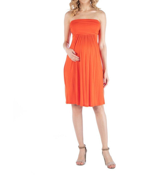 Bandeau Top Empire Waist Short Maternity Dress