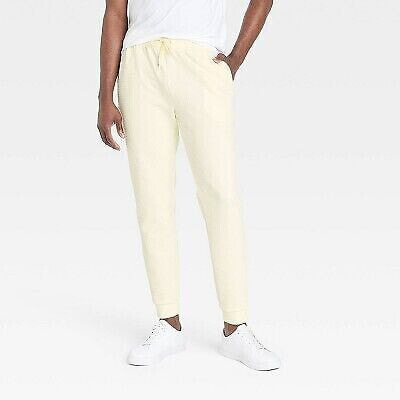 Men's Textured Knit Jogger Pants - All in Motion Yellow L