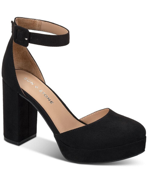 Women's Birdey Ankle Strap Block Heel Platform Pumps, Created for Macy's