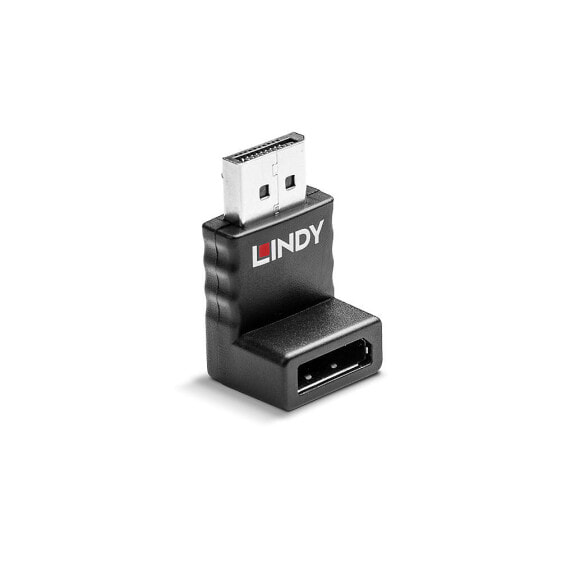 Lindy DisplayPort Adapter 90° Down - DisplayPort - DisplayPort - Black