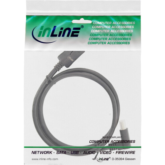InLine DisplayPort 1.4 cable - 8K4K - upward angled - black/gold - 3m