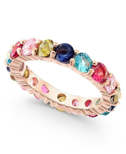 18K Rose Gold Plate Multicolor Crystal Ring, Created for Macy's