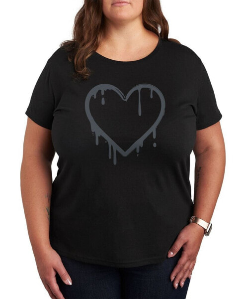Trendy Plus Size Graffiti Heart Graphic T-shirt