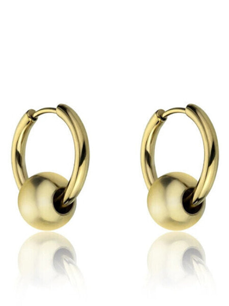 Alessandra EWE23159G minimalist gold-plated hoop earrings 2 in 1