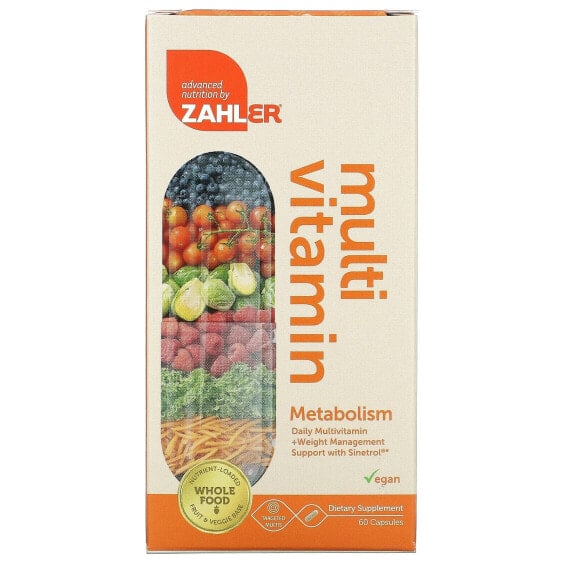 Zahler, Multivitamin Metabolism, мультивитаминная добавка для коррекции веса, с Sinetrol, 60 капсул