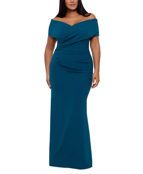 Plus Size Sweetheart Off-The-Shoulder Gown