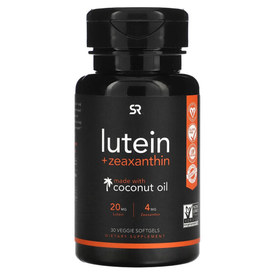 Lutein + Zeaxanthin, Plant-Based, 30 Veggie Softgels