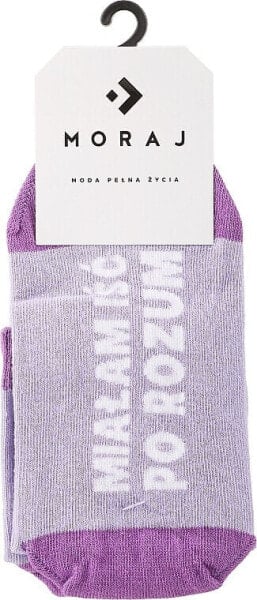 Kurze Damensocken mit lustigen Aufschriften violett - Moraj 25 (38-40)