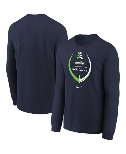 Toddler Boys and Girls College Navy Seattle Seahawks Icon Long Sleeve T-shirt