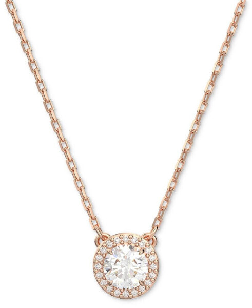 Rose Gold-Tone Constella Crystal Pendant Necklace, 14-7/8" + 3" extender
