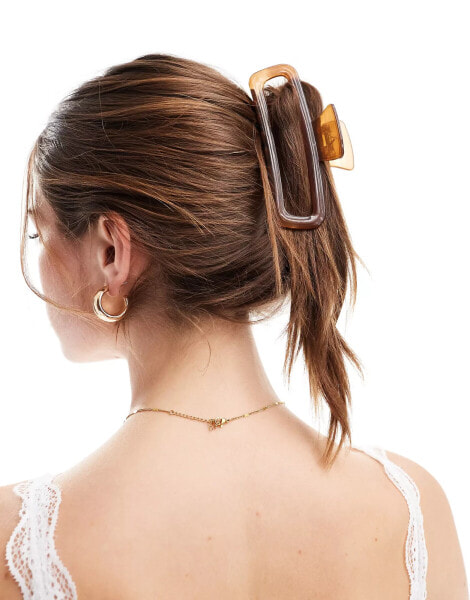 ASOS DESIGN XL hair claw in brown