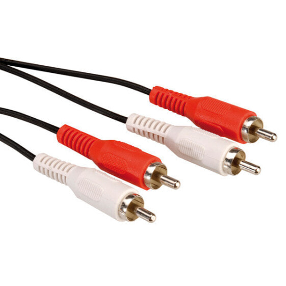VALUE Cinch Cable - duplex M - M 10 m - RCA - Male - RCA - Male - 10 m - Black