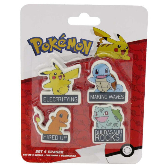 POKEMON Stationery Set With 4 Erasers