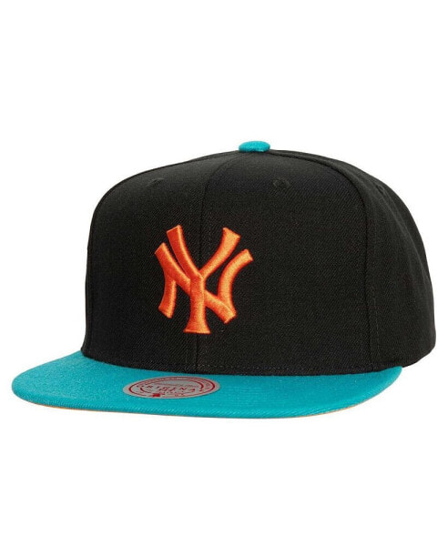 Men's Black, Teal New York Yankees Citrus Cooler Snapback Hat