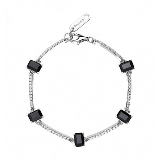 Fancy Mystery Black Cubic Zirconia Silver Bracelet FMB05