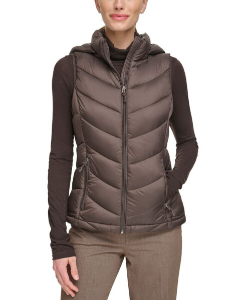 Women's Packable Hooded Puffer Vest, Created for Macy's