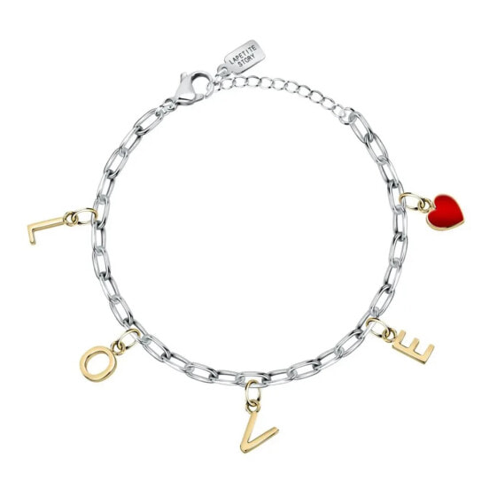 LE PETITE STORY Love Charm Red Enamel16.3 bracelet